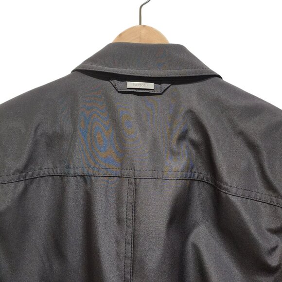 Bugatti Men's Black Trench Coat 38R Polyester Lined Quilted Interior Made in Bos - Picture 11 of 15